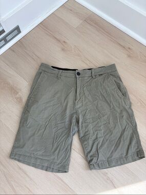 Hurley Olive Green Flat-Front Men's Shorts